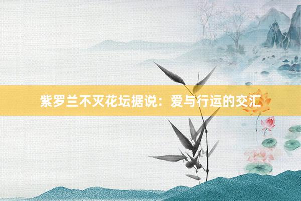 紫罗兰不灭花坛据说：爱与行运的交汇